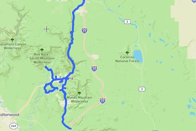 Self-Guided Audio Driving Tour of Sedona - How the Tour Starts and Ends in Flagstaff and Sedona