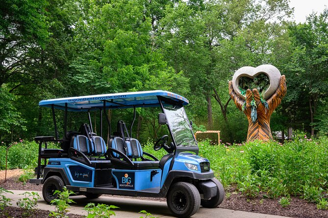 Shared Golf Cart Tour of Bentonville, Arkansas - Unique Stops and Photo Opportunities in the City