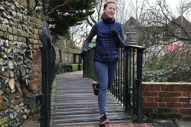 Small-Group City Running Tour in Canterbury - Crossing the River Stour at Westgate Gardens