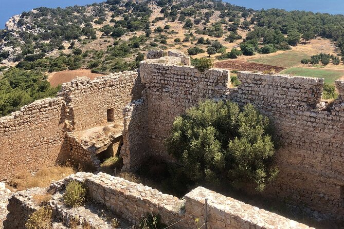 Small group hiking between the beach and Kritinia Castle - Returning through the Fertile Valley with Aromatic Scents