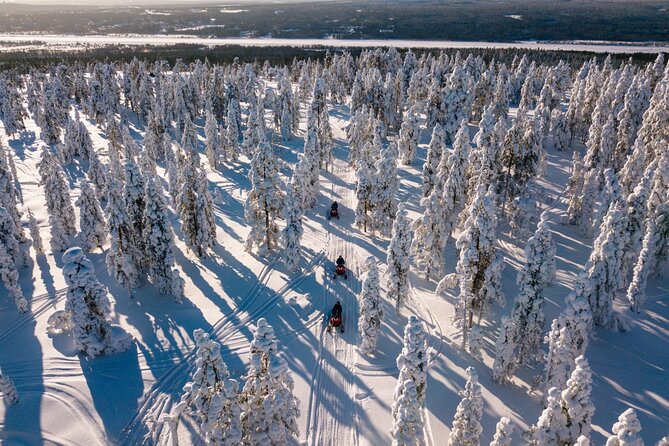 Snowmobiles and Huskies - Snowmobile Ride Through the Finnish Wilderness