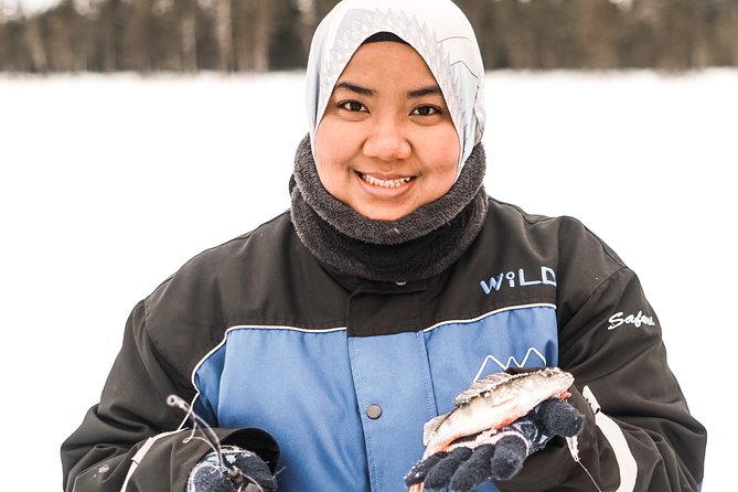 Snowshoeing and Ice Fishing Tour - Making Fire Without Matches and Grilling Sausages