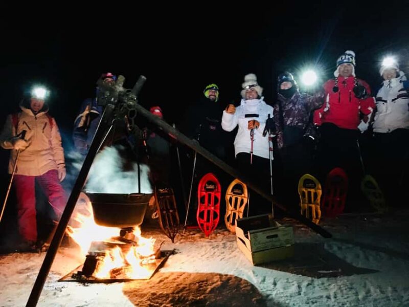 SNOWSHOES: snowshoeing at high altitude in Paganella at sunset with violin music - Key Points