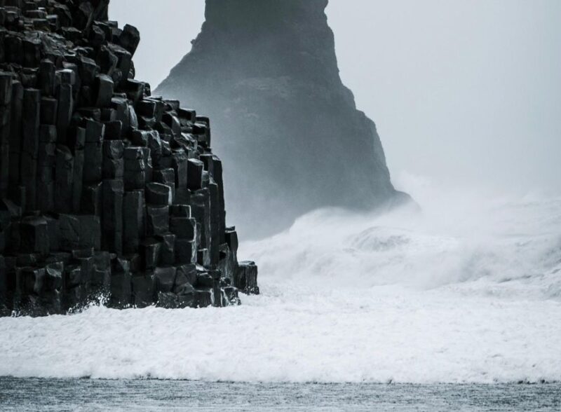 South Coast of Iceland. Black beach, glaier, waterfalls... - Relaxing at Reynisfjara Black Sand Beach