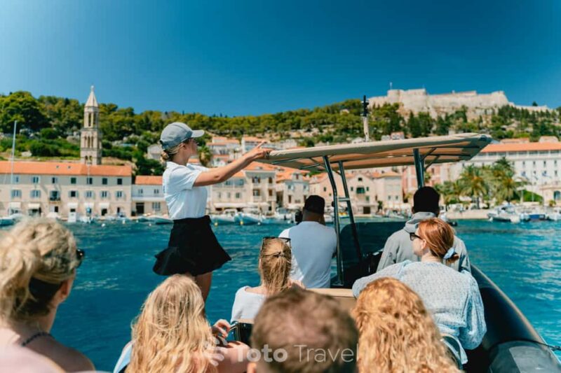 Split/Podstrana: Blue Cave, Hvar & 6 Islands Speedboat Trip - Milna on Brač Island: Relaxed Waterside Atmosphere