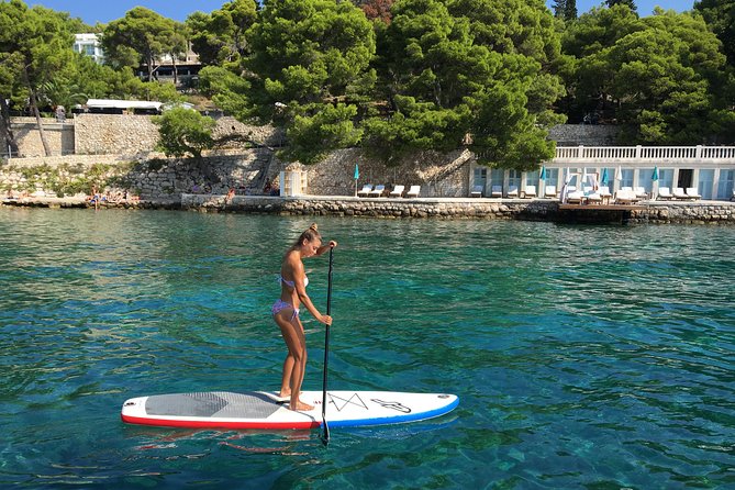 Stand Up Paddle (SUP) board rental - The Location for SUP on Hvar: Bonj Beach at Hotel Amfora