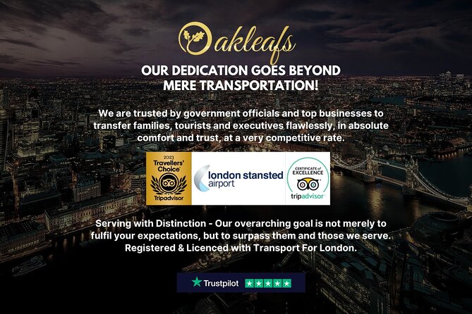 Stansted Airport - To & From Central London - Meet & Greet - Transparent Pricing and No Cancellation Hassles