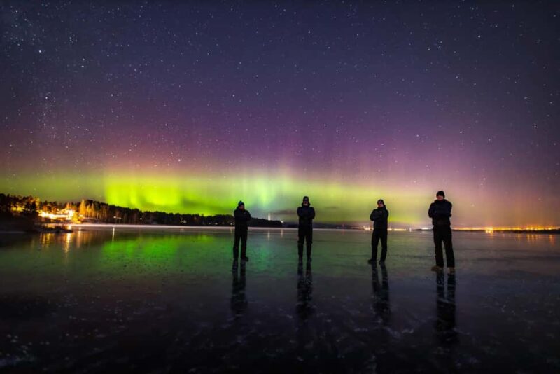 Stockholm: Ice Skating with fire & chance of Northern Lights - Guided Ice Skating on a Natural Swedish Lake