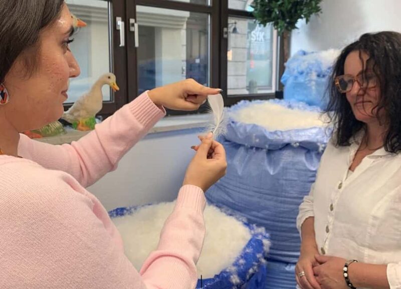 Stuff YOUR own pillow at Betten Huber in Augsburg - Visiting the Iconic Frau Holle in Augsburg’s Factory Wall