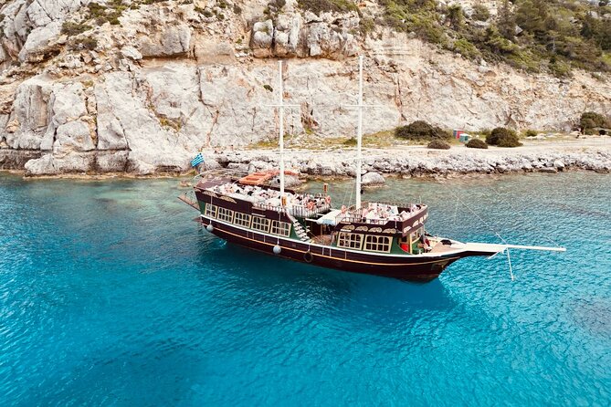 Sun & Sea 6 Hour All Inclusive Swimming Cruise with Greek BBQ & Unlimited Drinks - The Highlights of the Bays: Anthony Quinn Bay, Kallithea Springs, and Traganou Beach