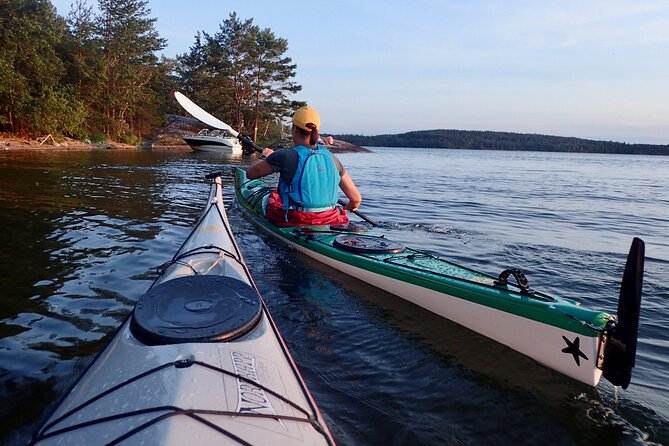 Sunset kayak tour with fika on Stockholms lakeside - Key Points