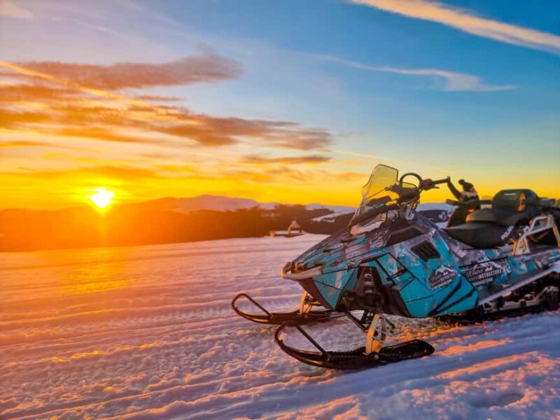 Sunset, Snowmobile, Champagne and You in Bucegi Mountains - The Sunset and Champagne Toast