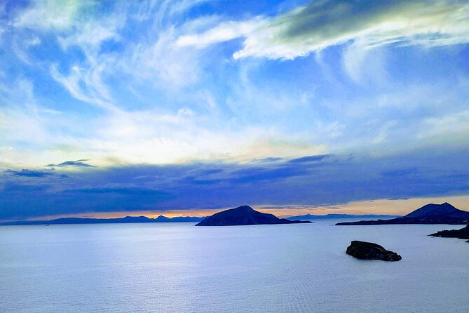 Sunset & swimming at Cape Sounio, Poseidon temple - Visiting the Temple of Poseidon at Sounio