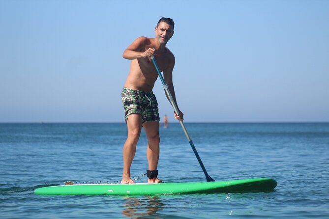 SUP - Stand Up Paddle Algarve Adventure - Starting Point at Moments WaterSports on Armação de Pêra Beach
