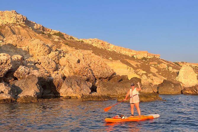 SUP Sunset Paddling to Ta Marija Caves - Stops at the Secluded Bay for Snorkeling and Relaxation