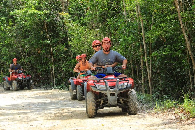Super Combo ATV in Cancun with Zipline, Snorkel, Cenote, transfer - Ziplining Through the Jungle Canopy