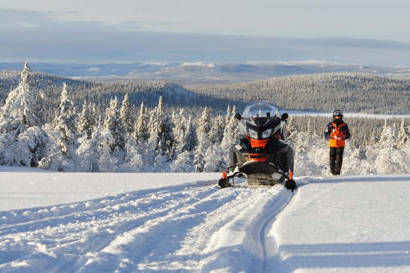 Swedish Lapland: Snowmobile safari - Exploring Lake Borgjaure and Remote Raised Moors