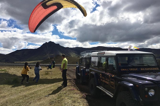 Tandem Paragliding over the Rugged Lava Fields at Blue Mountains - The Icelandic Landscape from Above: Highlights of the Flight