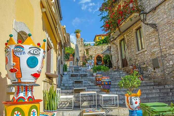 Taormina and Castelmola Tour From Messina Port in Sicily, Italy. - Scenic Viewpoint Above Isola Bella