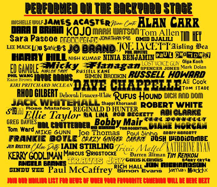 Thursday Night at The Backyard Comedy Club - The Benefits of the Intimate, Friendly Setting