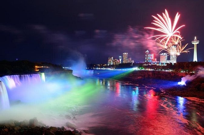 Toronto To Niagara Falls Day and Evening Tour With Boat and Wine - The Dazzling Illumination of Niagara Falls at Night