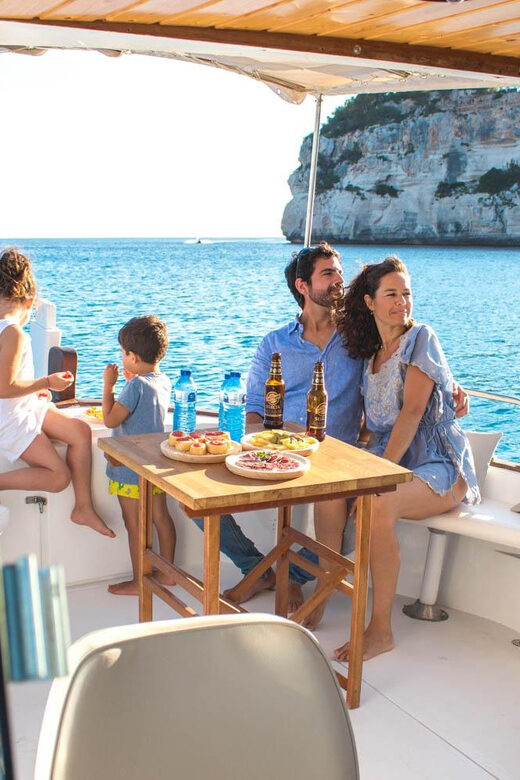 Traditional boat 10 beaches in the south of Menorca. Snorkeling, SUP and drinks - The Guide and Captain’s Expertise