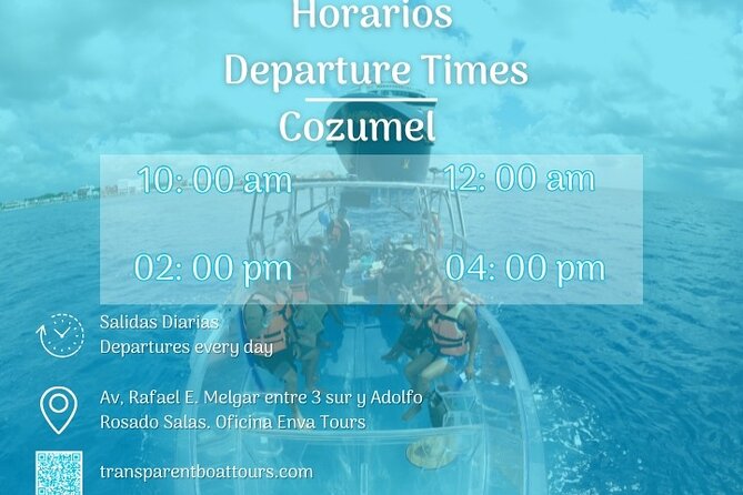 Transparent Boat Tour Cozumel Snorkel, 2 Drinks - The Transparent Motorboat: See Marine Life Without Getting Wet