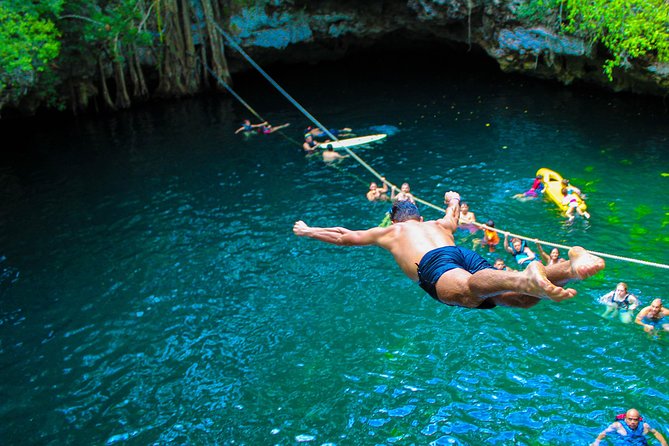 Ultimate 5x1 Combo with ATV, Ziplines, Cenote & Reef Snorkeling - Exploring Cenote Verde Lucero: A Jungle Swim