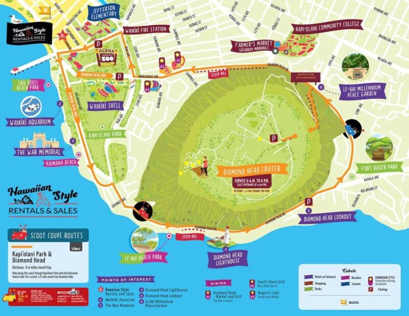Uluniu Ave: Waikiki Scoot Coupe Rental Diamond Head Trip - Key Points