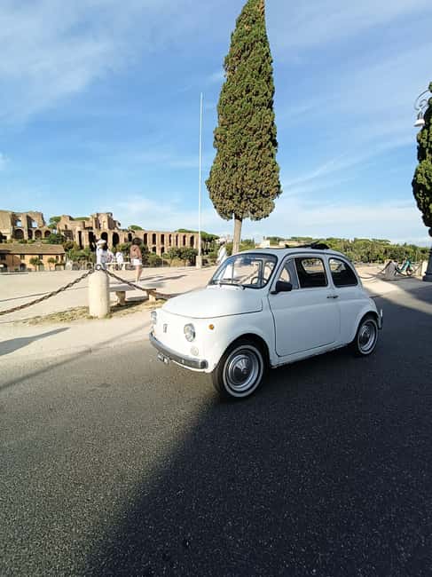 Under the lights of Rome: Tour in a Fiat 500 among the sunsets and lights of Rome - A Scenic Drive to the Aventine Hill and St. Peter’s View