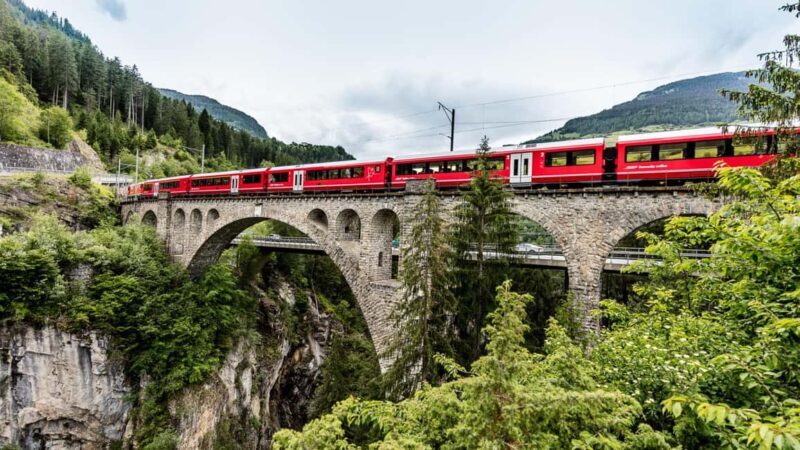 UNESCO Rhaetian Railway: Viaduct, Train Museum, St. Moritz - Scenic Ride Through Spiral Tunnels and Alpine Meadows