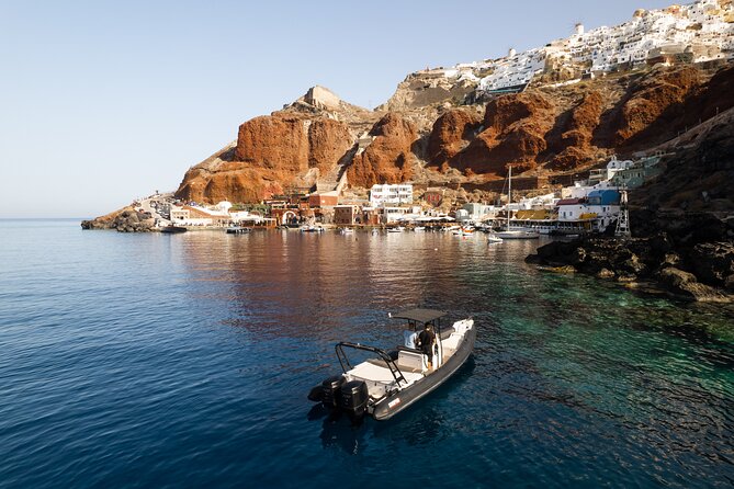 Unique Half-Day Private Motor Boat Cruise in Santorini - Included Amenities and Practical Details