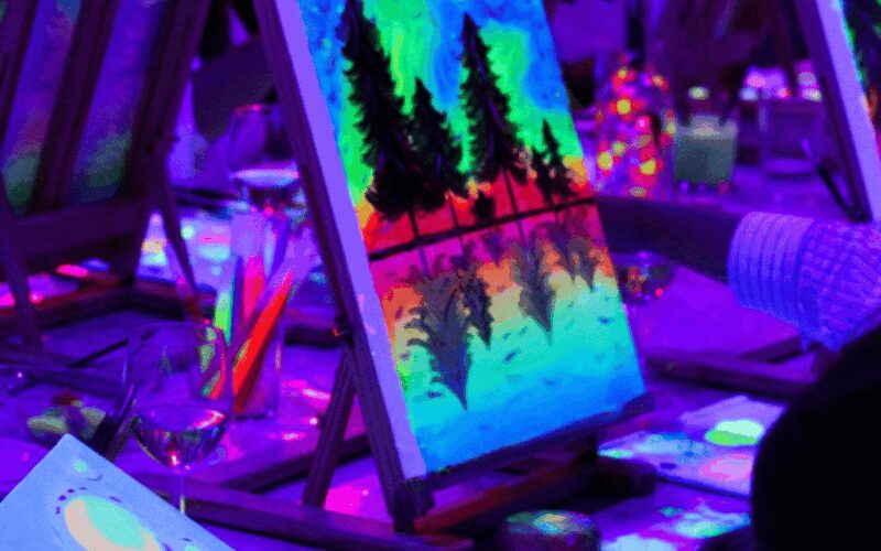 Valencia: Fluorescent painting workshop and wine - Step-by-Step Guidance for Creating Fluorescent Art
