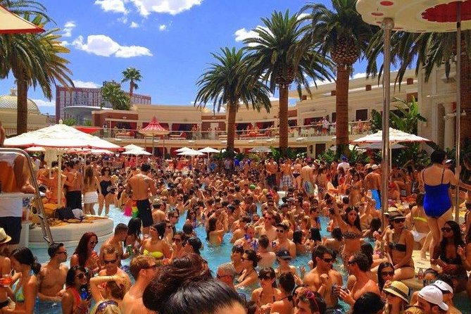 Vegas Pool Party Crawl by Party Bus w/ EZ Entry & Free Drinks - What’s Not Included: Lunch, Snacks, and Transfers