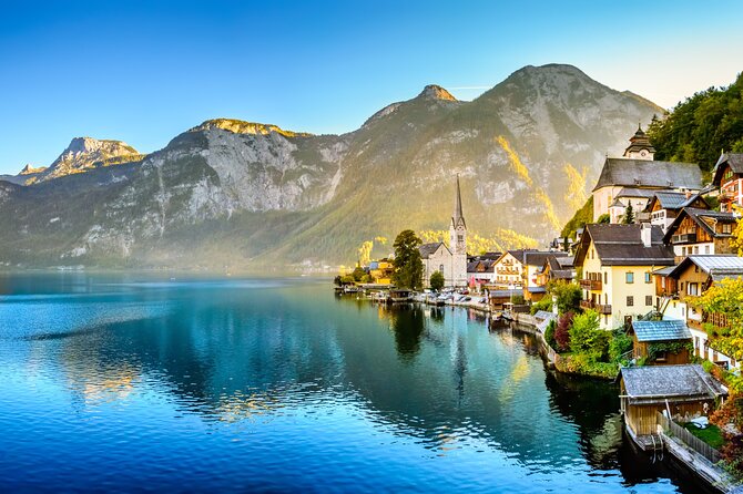 Vienna: small group tour Hallstatt with skywalk, boat, mine - Highlights of the Lake Traunsee Drive and Gmunden Town