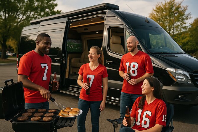 VIP Gameday Tailgate in a Maybach Sprinter Van - Post-Game Departures and Return Ride