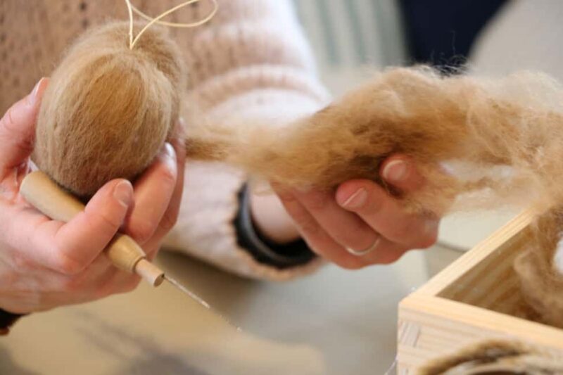 Visit an alpaca farm and create a small wool object near Lyon - Learning About Alpaca Wool with Hélène