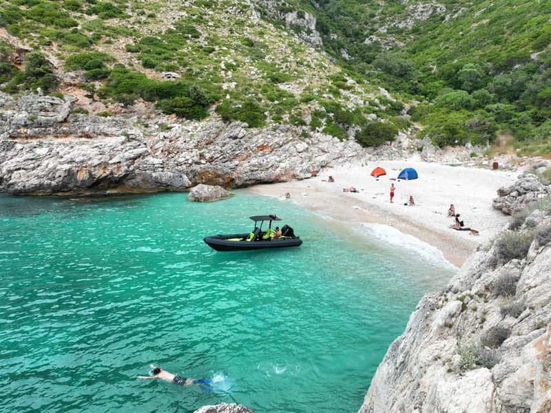 Vlora: Grama Bay and Blue Cave Speedboat Tour Adventure - Practical Details: Meeting Point, Equipment, and Safety