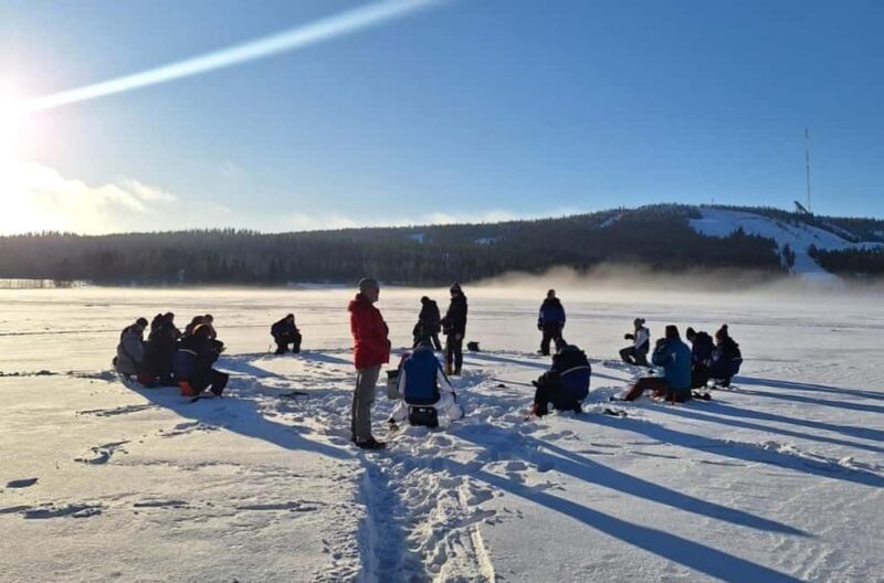 Vuokatti: Ice Fishing Trip with Hot Drinks - The Forest Sleigh Transfer to a Pristine Frozen Lake