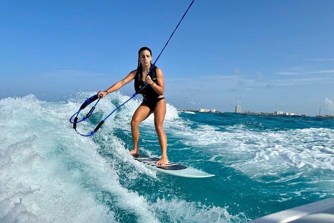 Wake Surfing Lessons & Snorkeling - #1 Experience in Cancun 4hr - Wake Surfing on Cancun’s Calm Waters