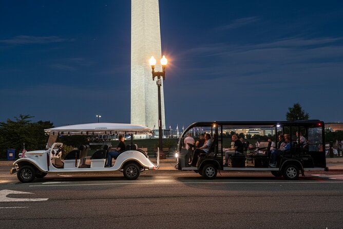 Washington DC Monuments & History Guided Moonlight Tour by E-Cart - Frequently Asked Questions