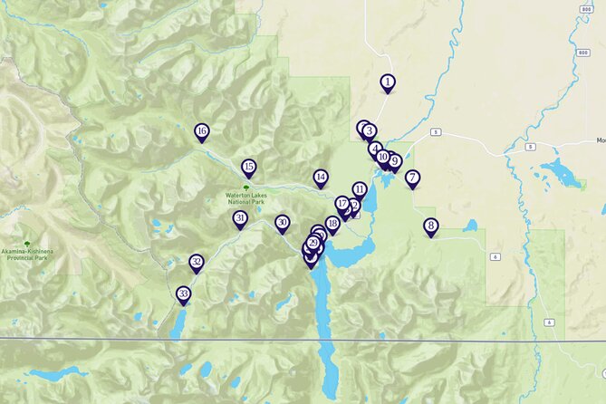 Waterton Lakes National Park Smartphone Audio Driving Tour - Starting Point at Waterton Park and the First Stops