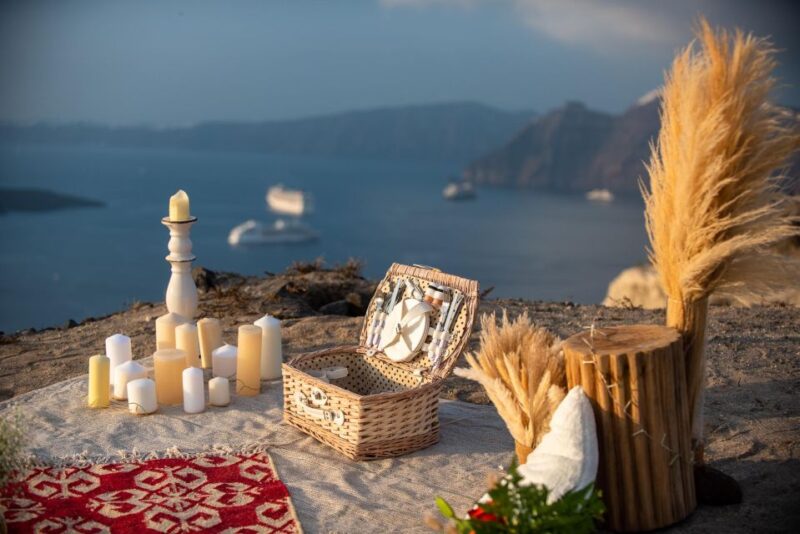 wedding proposal sunset private picnic - A Unique Sunset Proposal in Greeces South Aegean