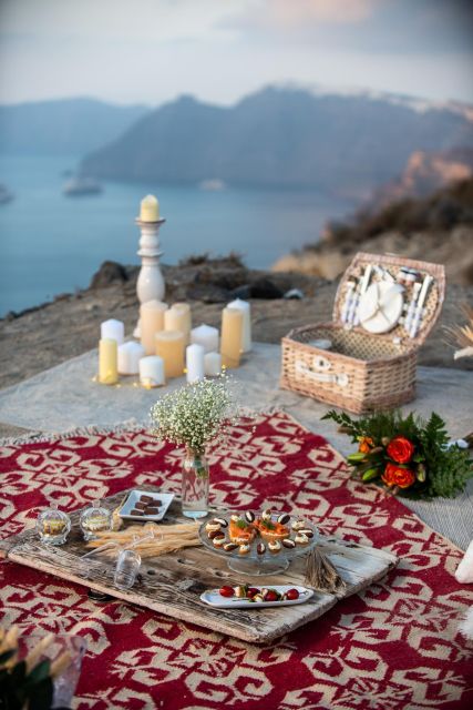 wedding proposal sunset private picnic - Lighting and Set-up: Candles, Lights, and the Marry Me Sign