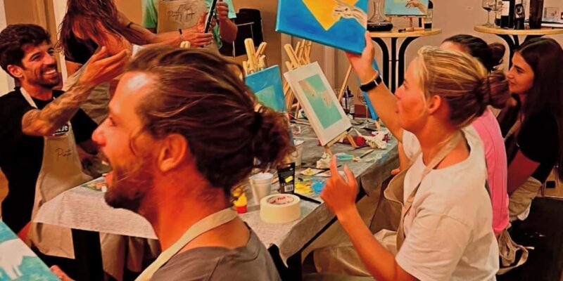 Wine & Art Neon Experience - Painting with Neon Lights in a Creative Atmosphere