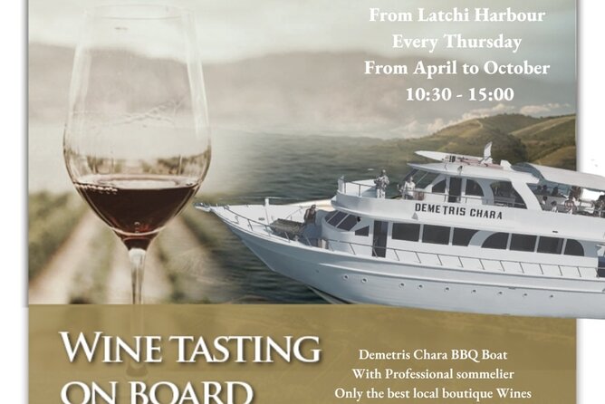 Wine tasting on-board the Demetris Chara BBQboat BlueLagoon tours - Departure Point and How to Get There from Paphos