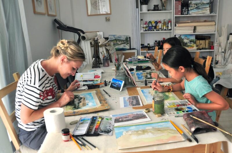 workshop for painting acropolis/landscape with local artist - Learning Greek Landscapes Through Watercolor Techniques