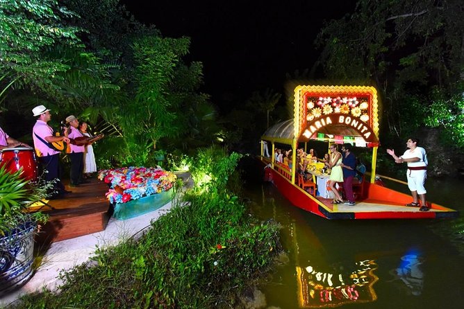 Xoximilco Party Night over Trajinera - Departure from Cancun - Authentic Mexican Cuisine and Sweets