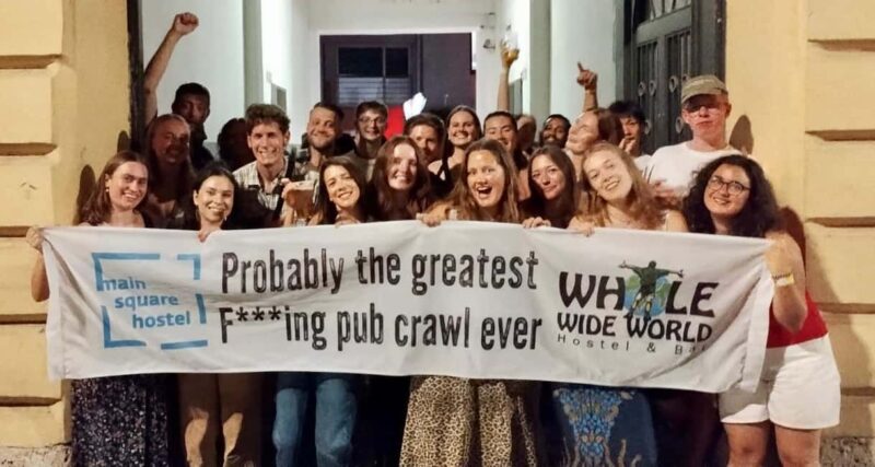 Zagreb: Pub Crawl, 1-Hour of Unlimited Drinks, & Club Entry - The Meeting Point at Whole Wide World Hostel & Bar