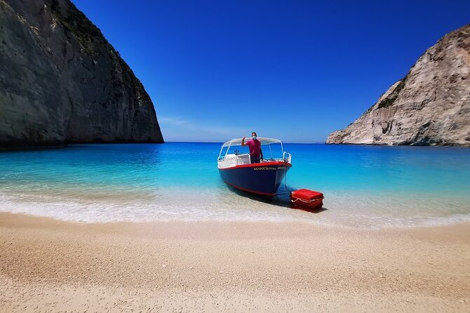 Zakynthos: early morning Shipwreck,Blue Caves and view point small group - Poseidon Cave and Greek Mythology